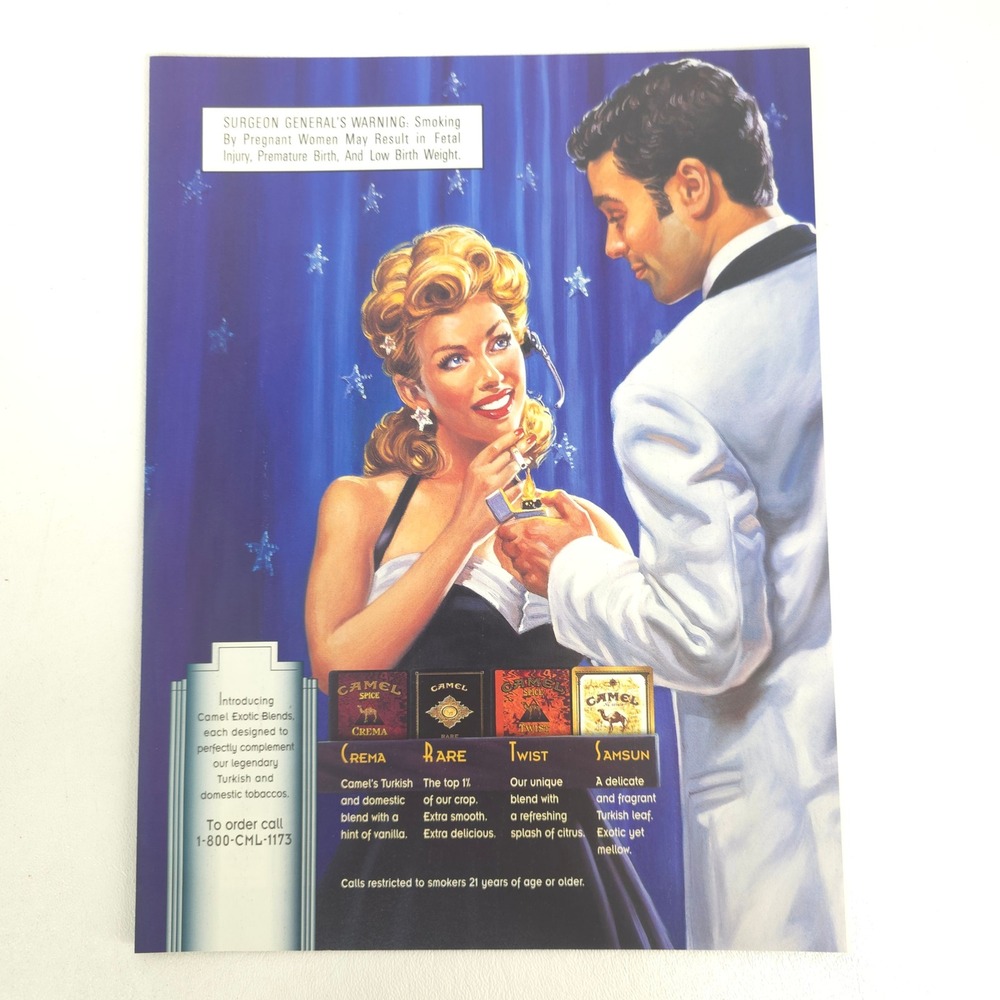 Camel Blends 2000 Cigarette Print Ad Retro Wall Art Tobacciana Collector